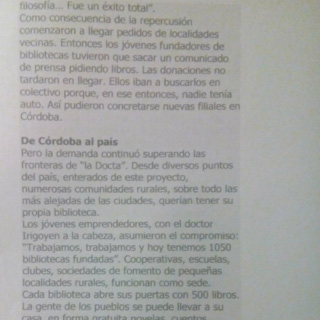 Documentos de Bibliotecas Rurales Argentinas en los medios.