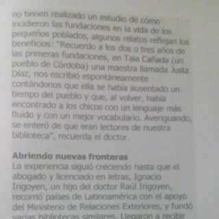 Documentos de Bibliotecas Rurales Argentinas en los medios.